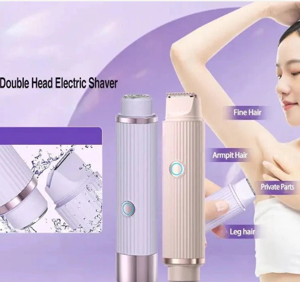 2-in-1 Double Head Electric Shaver | Wet & Dry Waterproof Hair Remover