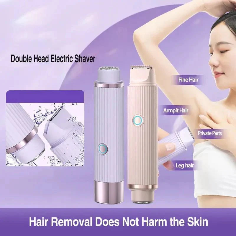 2-in-1 Double Head Electric Shaver | Wet & Dry Waterproof Hair Remover